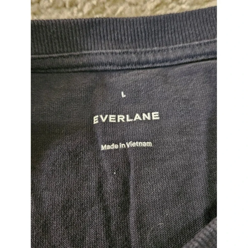 Everlane Organic Cotton Heavy Pocket T-Shirt Mens Large Black Short Sleeve - Picture 2 of 7